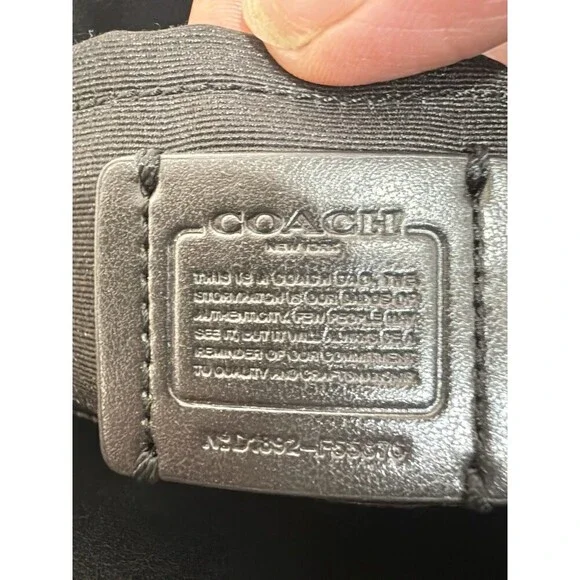 Coach Black Croc Embossed Leather Satchel Shoulder Crossbody Bag - Picture 6 of 11